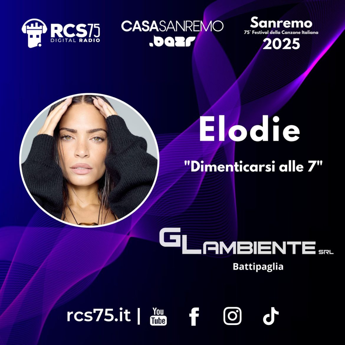 Elodie a Sanremo25. Rcs75 insieme a GLAmbiente